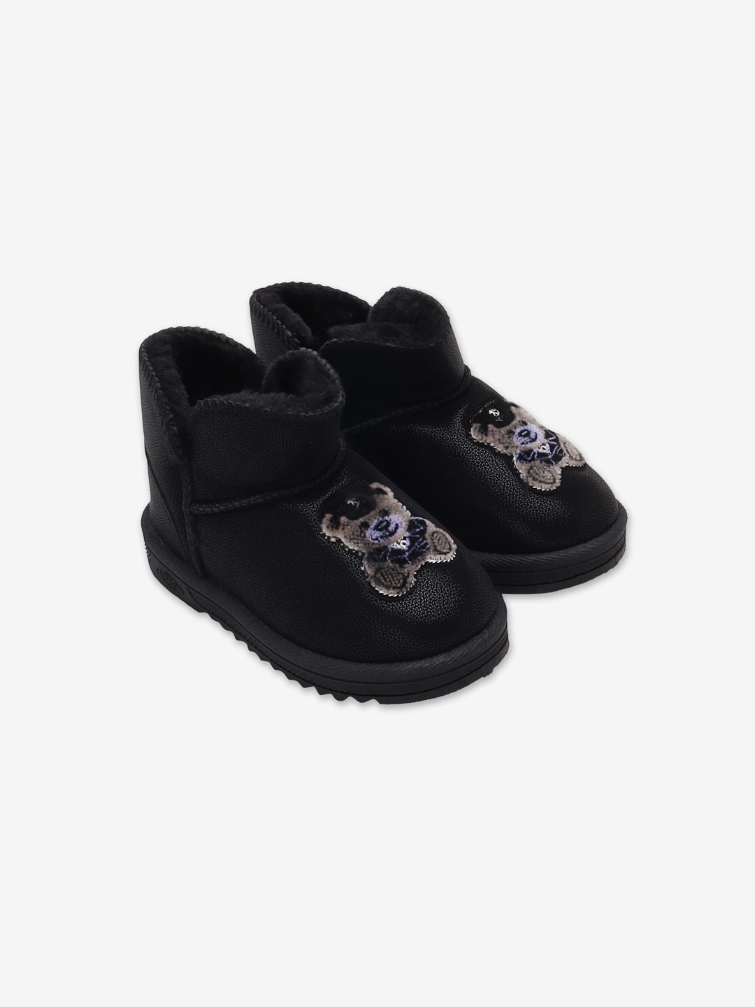 

Hopscotch Unisex Kids Black Applique Snow Boots