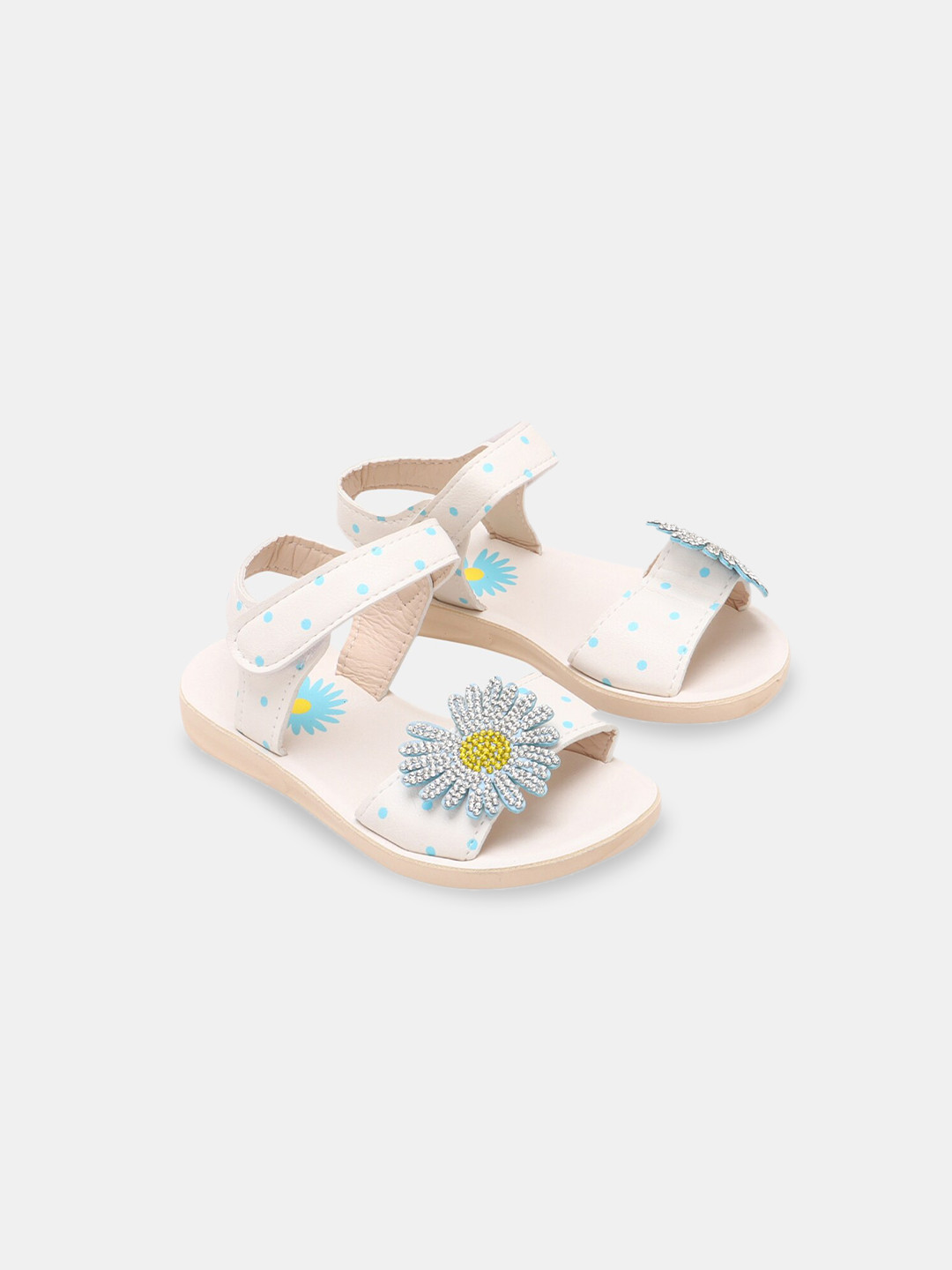 

Hopscotch Girls Beige Printed Open Toe Flats