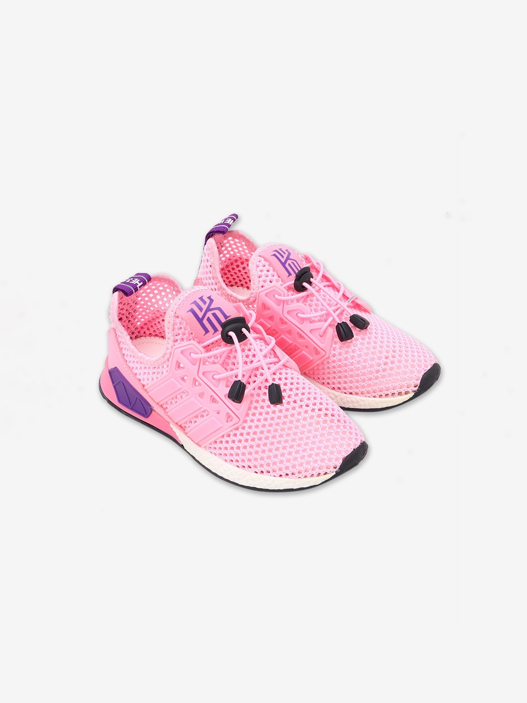 

Hopscotch Girls Pink Woven Design Lace Up Sneakers