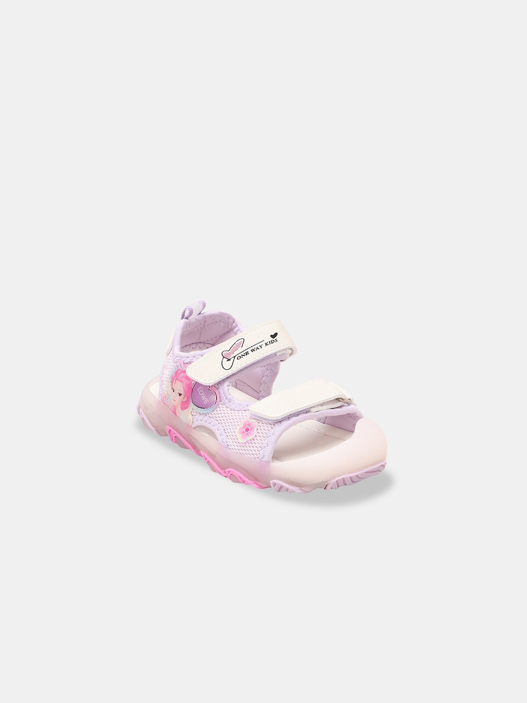 

Hopscotch Girls Purple Printed Open Toe Flats