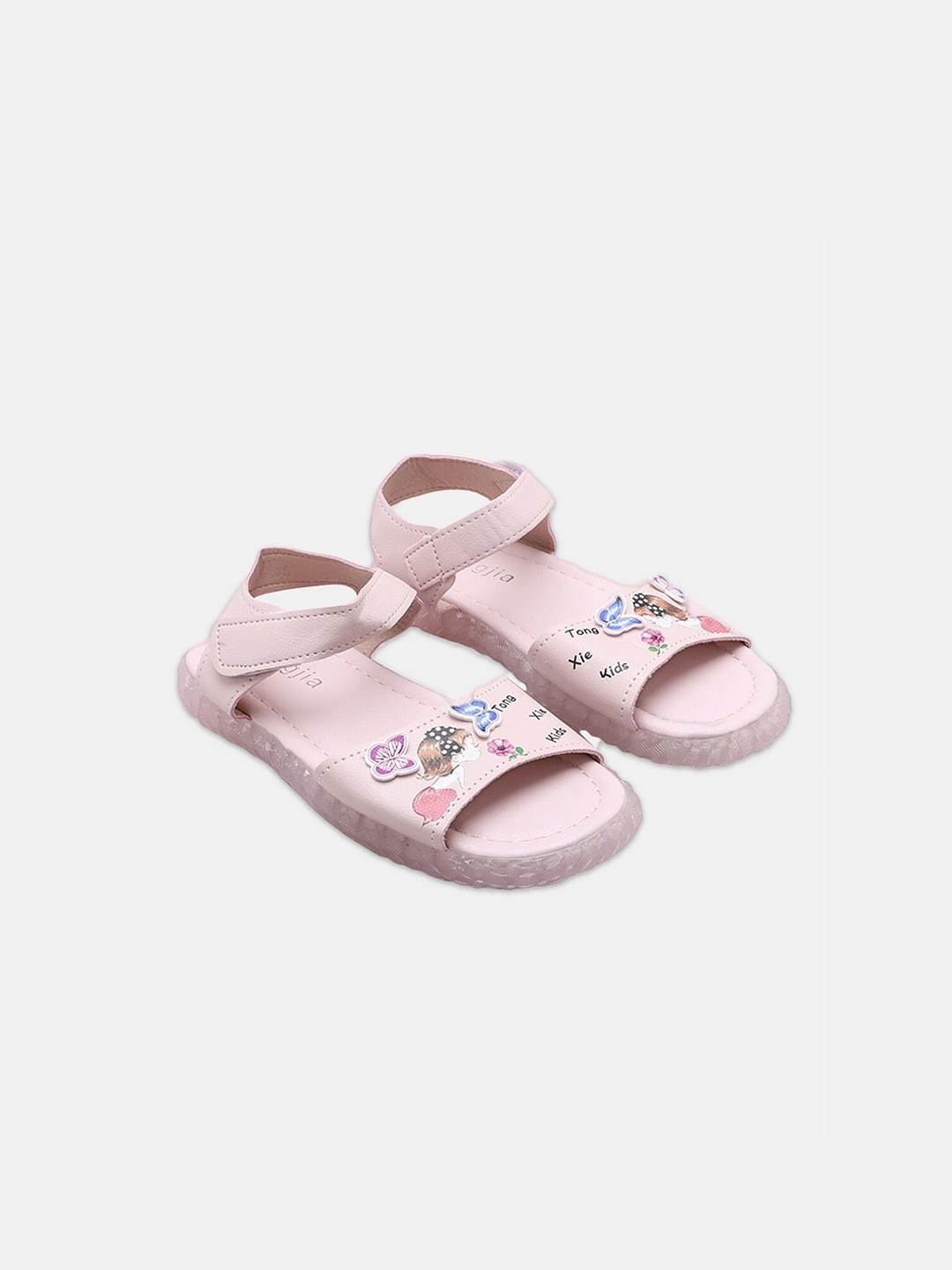 

Hopscotch Girls Pink Printed Open Toe Flats