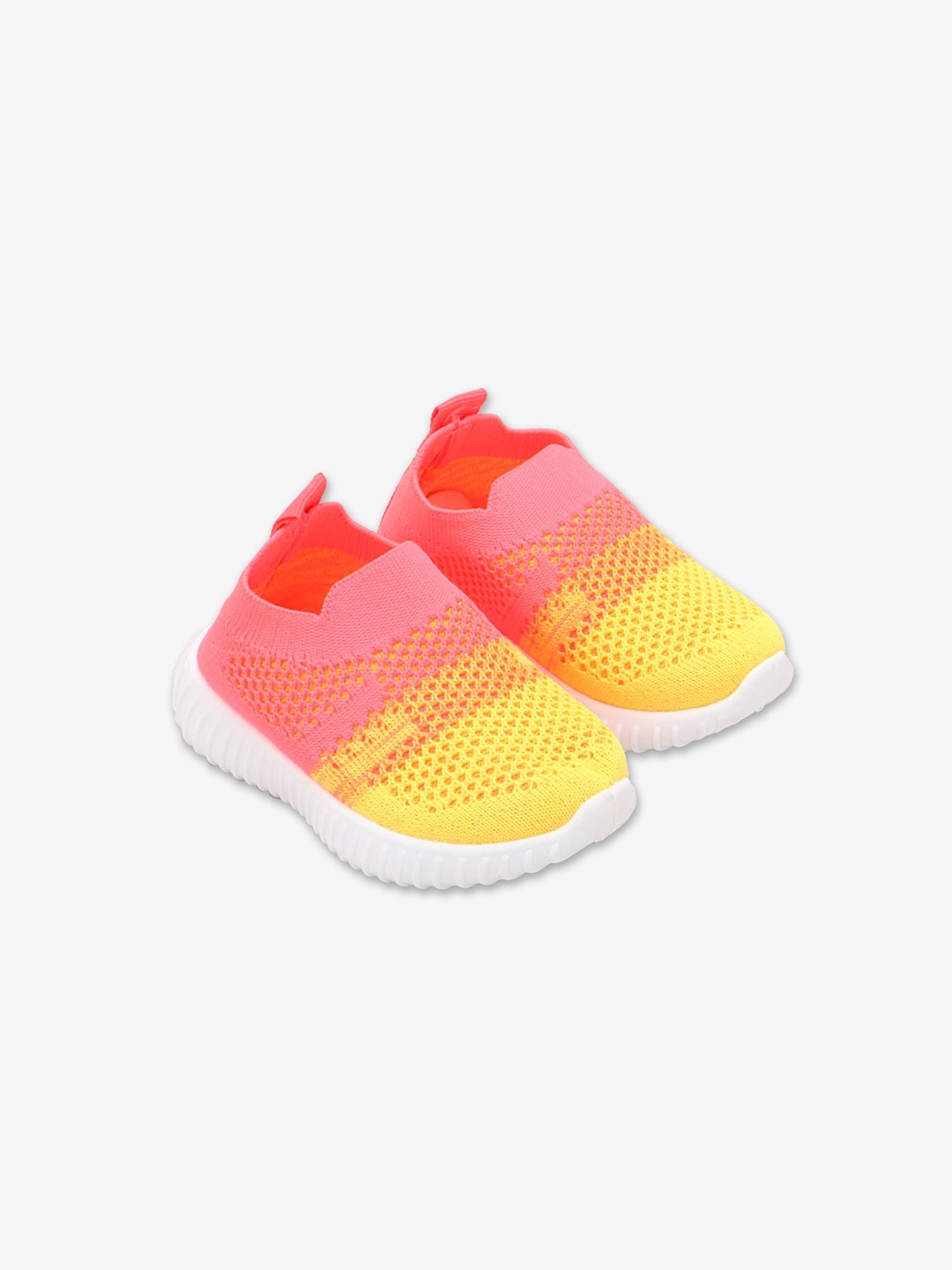 

Hopscotch Girls Red and Yellow Woven Design Slip-On Sneakers