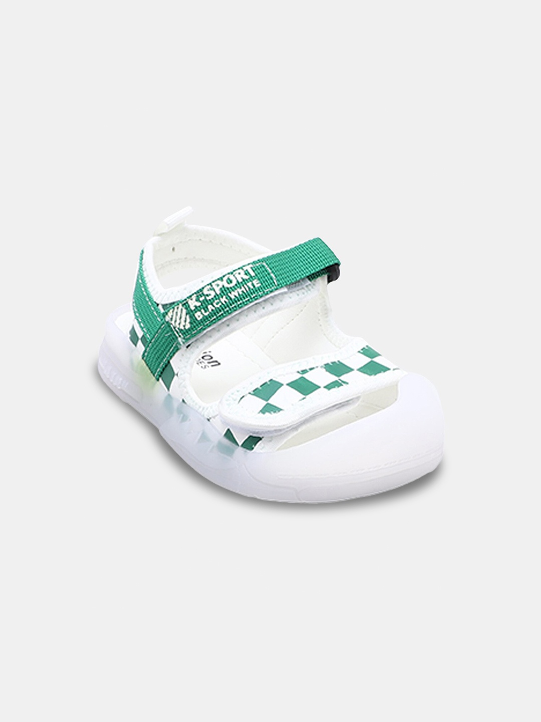 

Hopscotch Unisex Kids Green & White Comfort Sandals