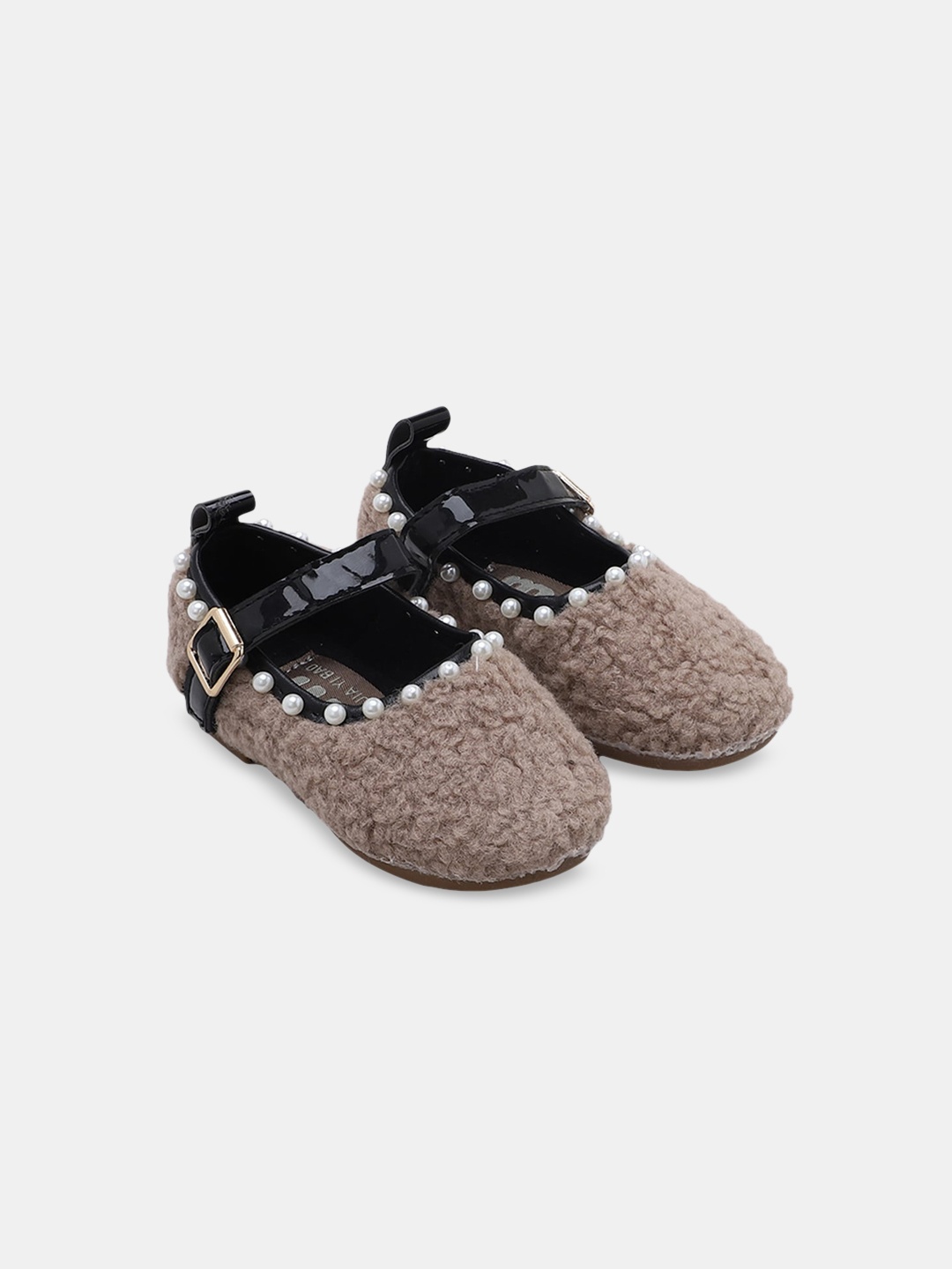

Hopscotch Girls Brown Textured Party Ballerinas