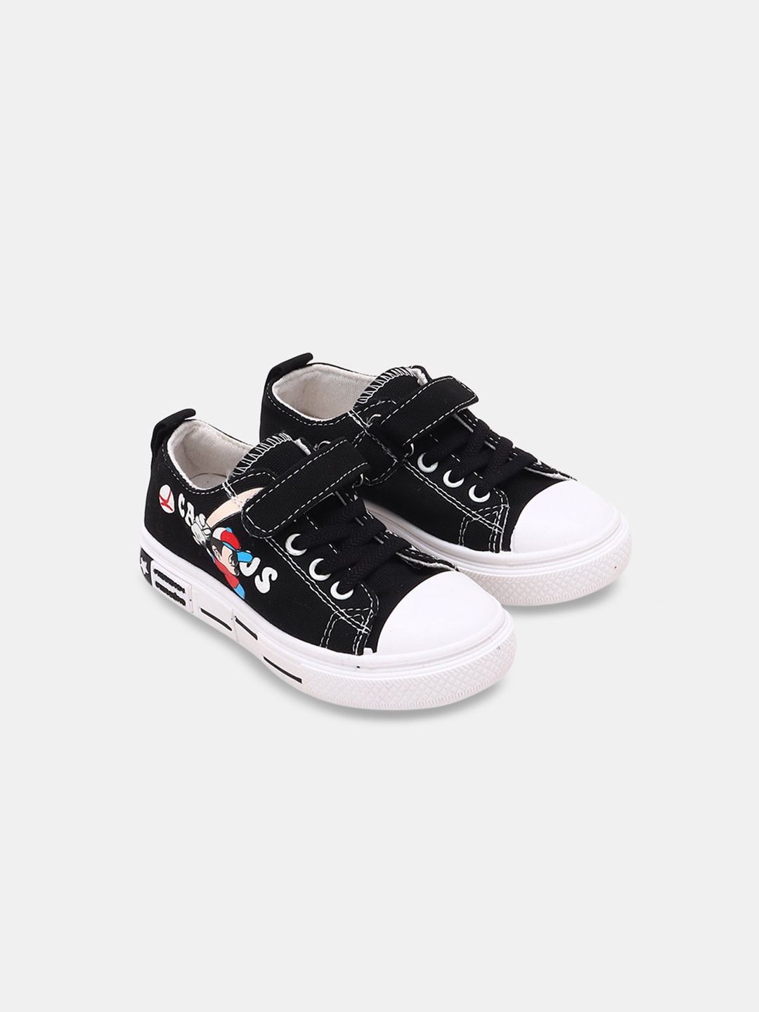

Hopscotch Girls Black Printed Fixed Lace Sneakers