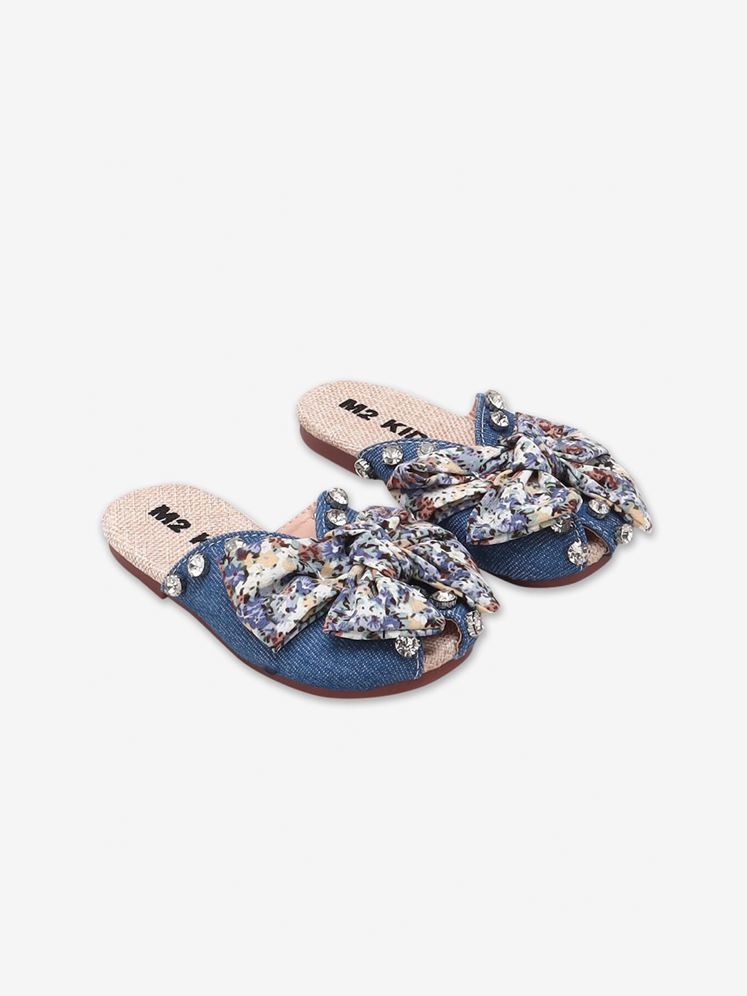 

Hopscotch Girls Blue & Beige Embellished Flip Flops