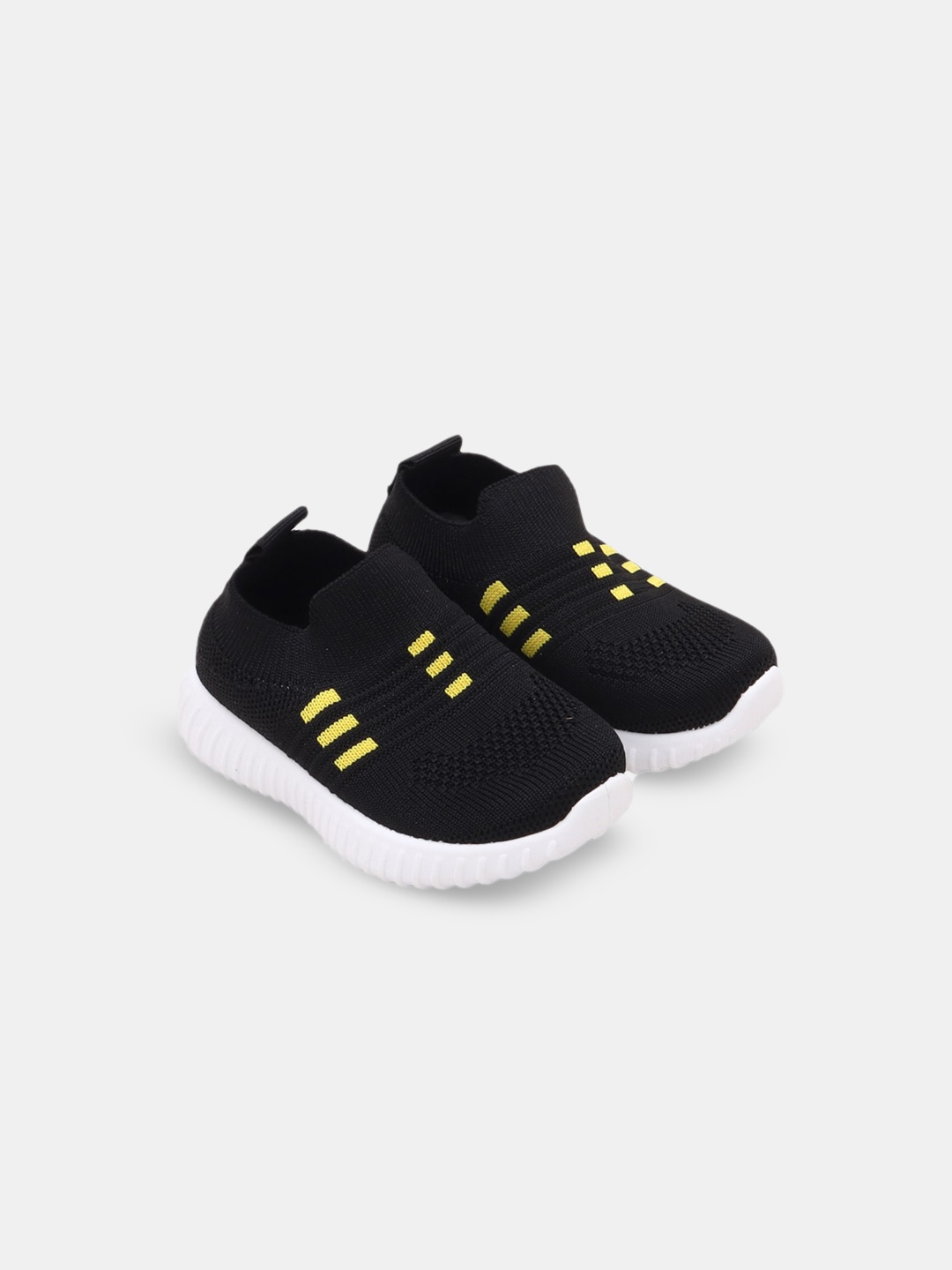 

Hopscotch Kids Black PU Slip-On Sneakers
