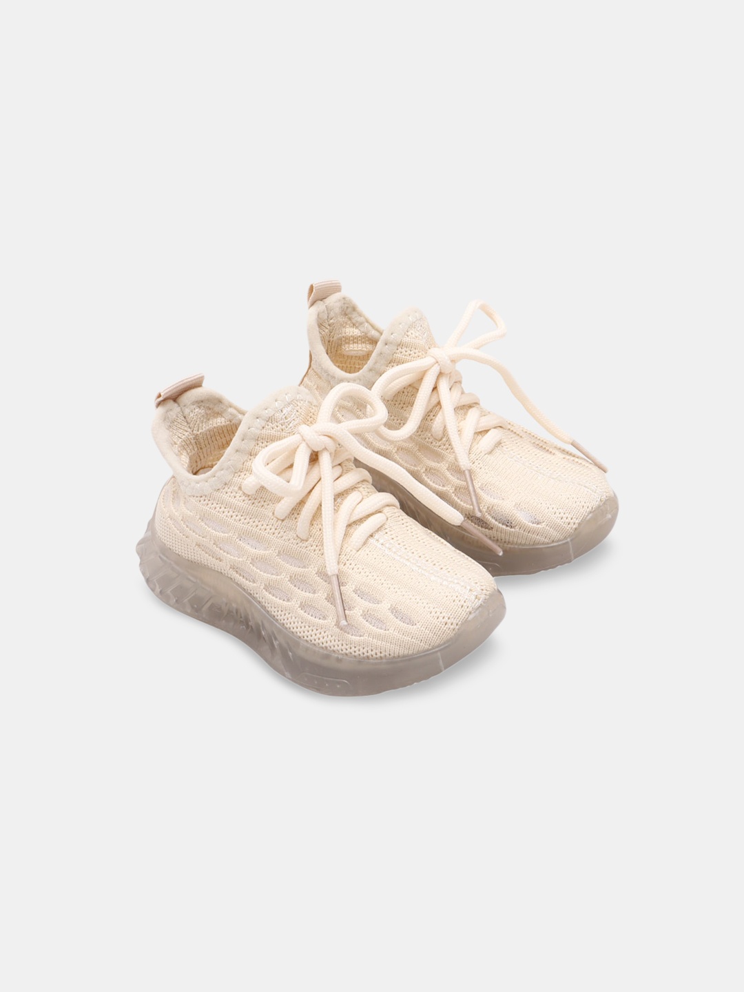 

Hopscotch Kids Beige Woven Design Sneakers