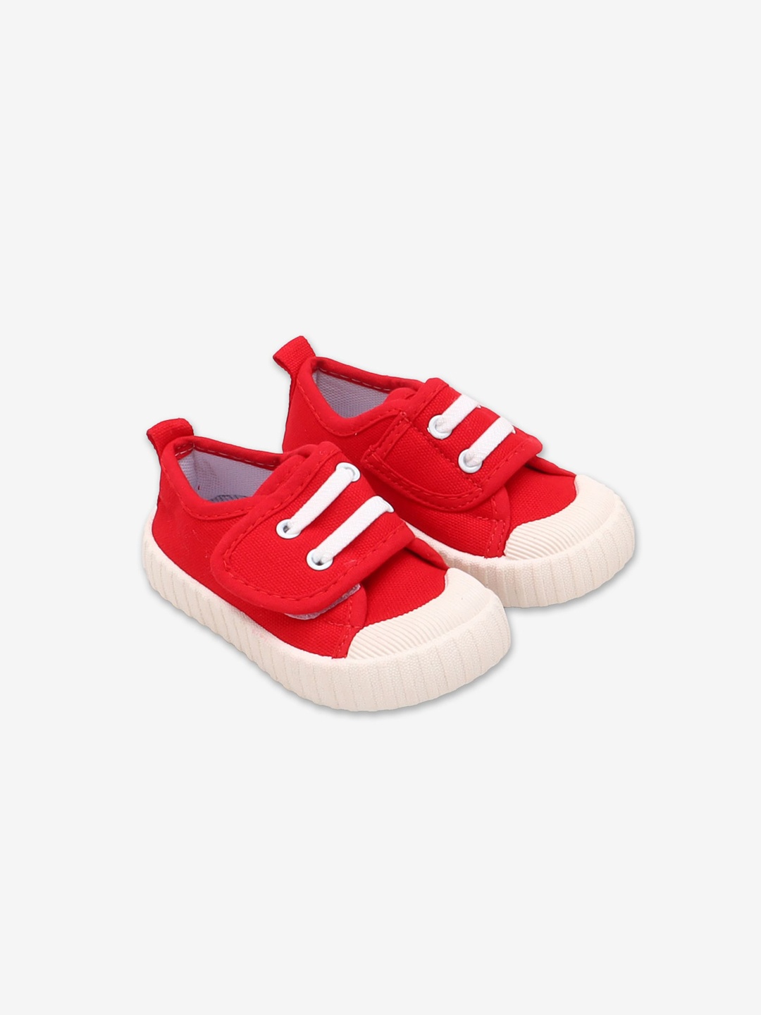 

Hopscotch Unisex Kids Red Solid Sneakers