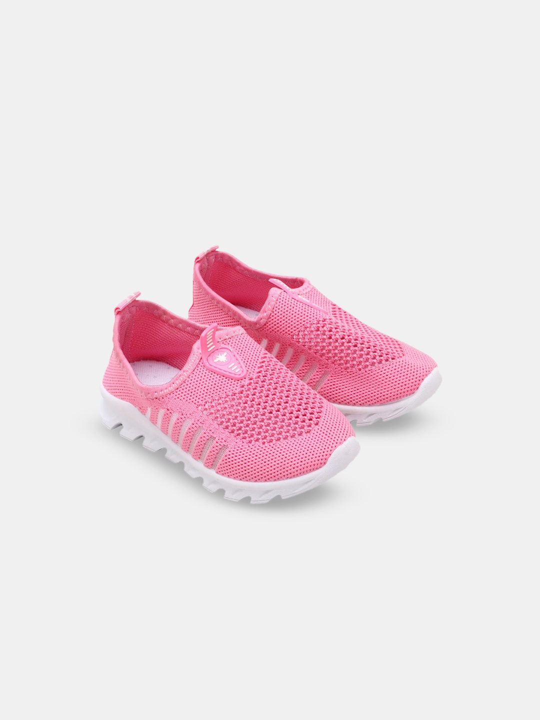 

Hopscotch Girls Pink Woven Design Slip-On Sneakers