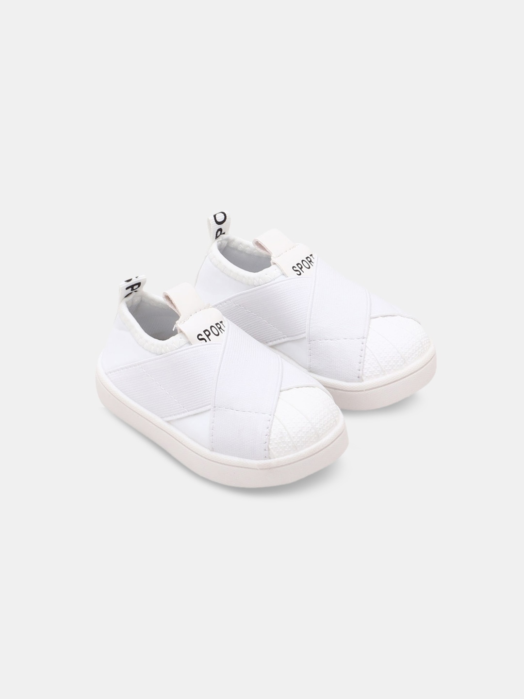 

Hopscotch Boys White Solid PU Sneakers