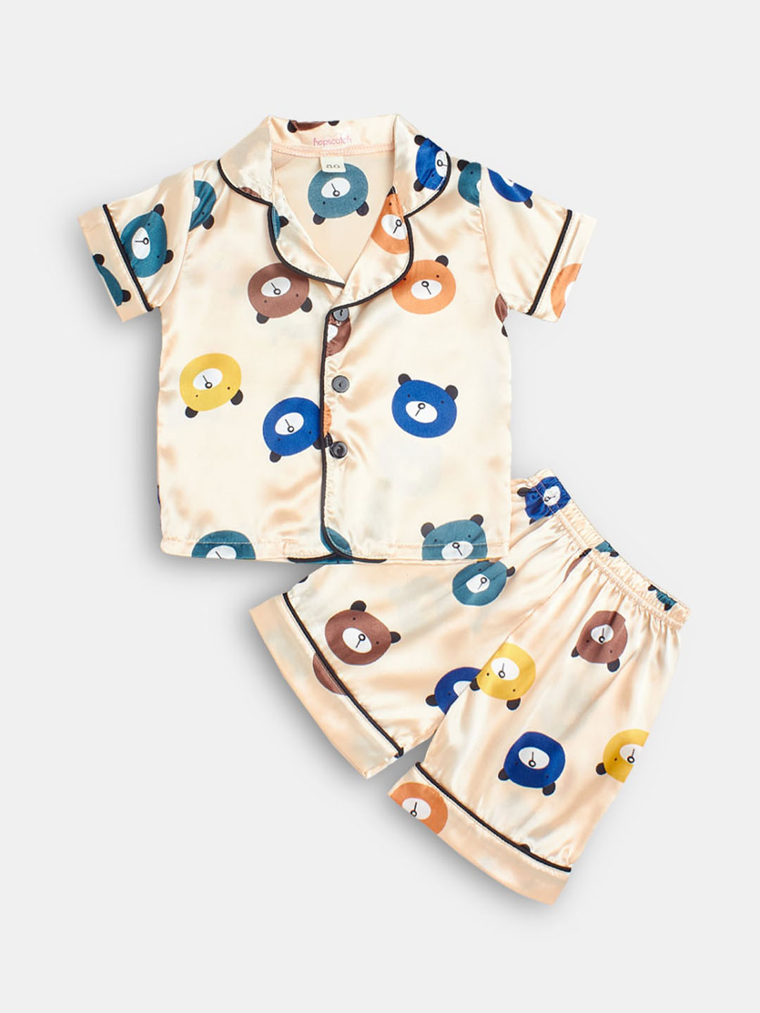 

Hopscotch Boys Pink & Blue Printed Night suit