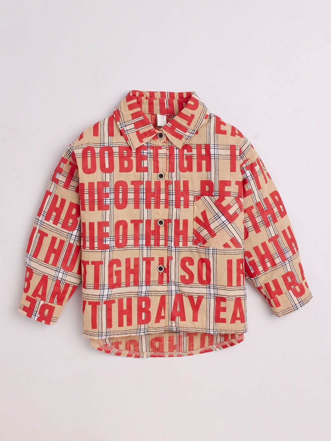 

Hopscotch Boys Red Printed Casual Shirt