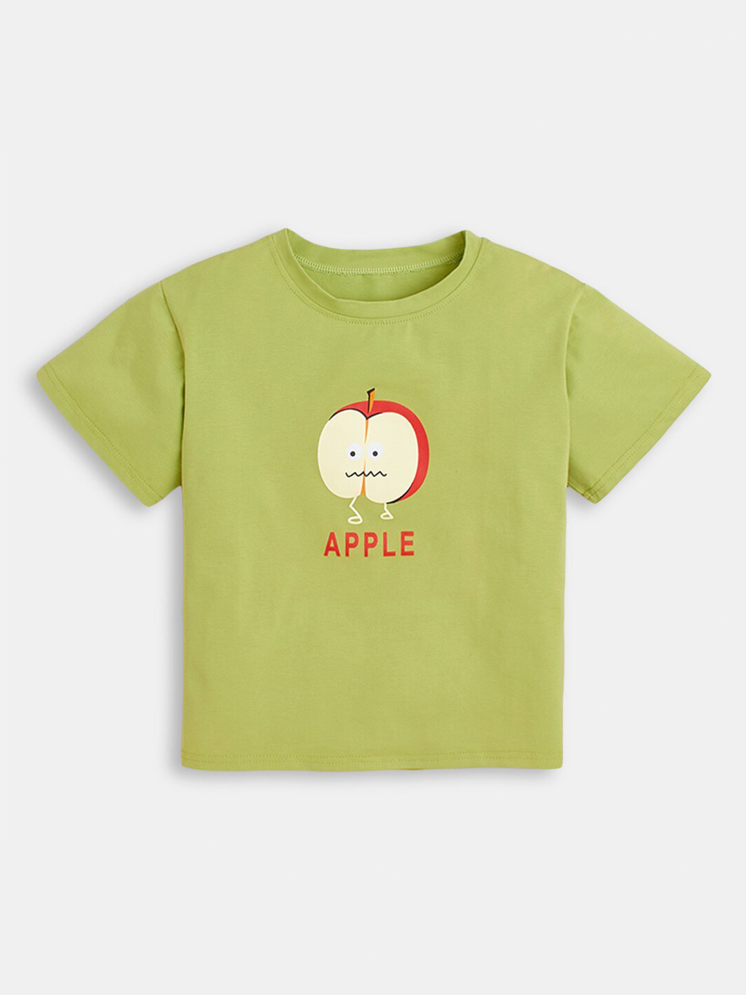 

Hopscotch Girls Green Typography Printed T-shirt