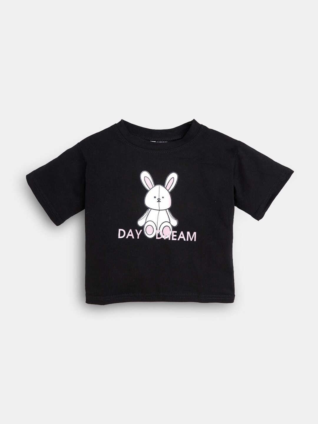 

Hopscotch Girls Black Printed T-shirt