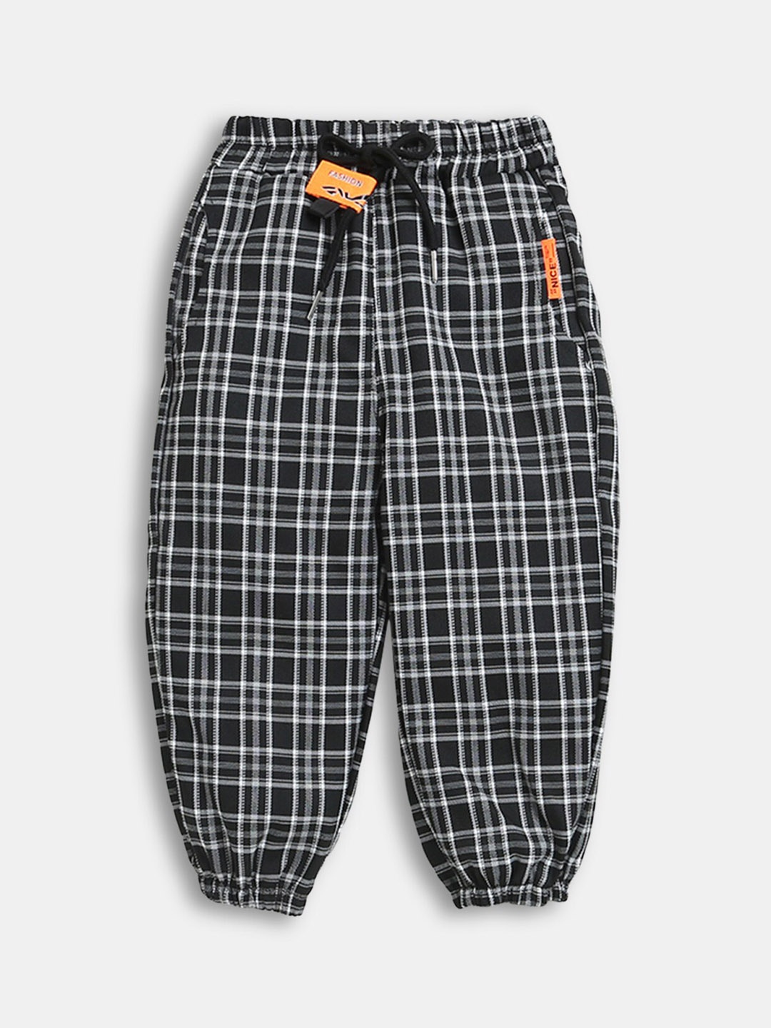 

Hopscotch Boys Black Checked Joggers Trousers