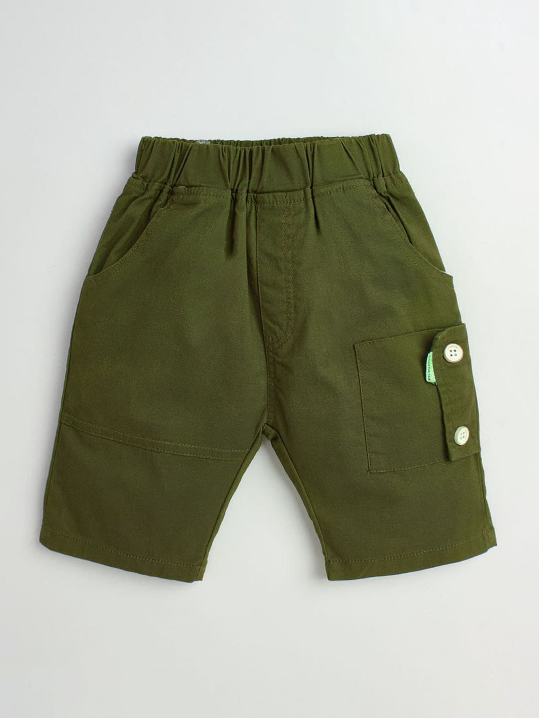 

Hopscotch Boys Green Solid Shorts