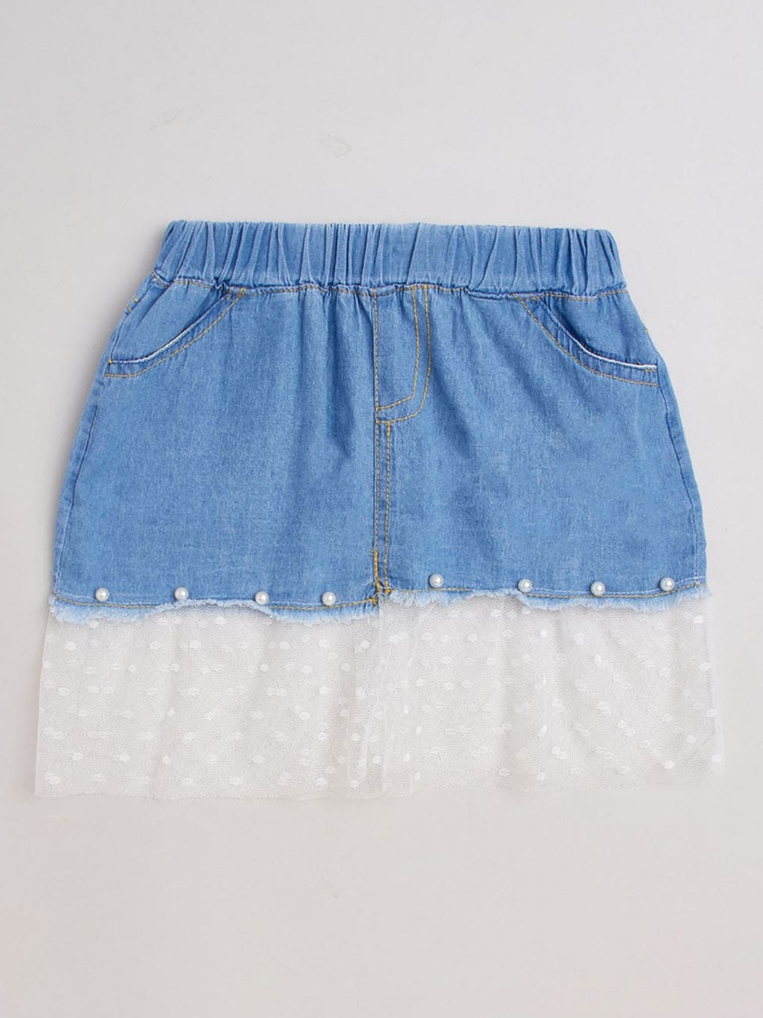 

Hopscotch Girls Blue Solid Above Knee Length A-Line Skirts