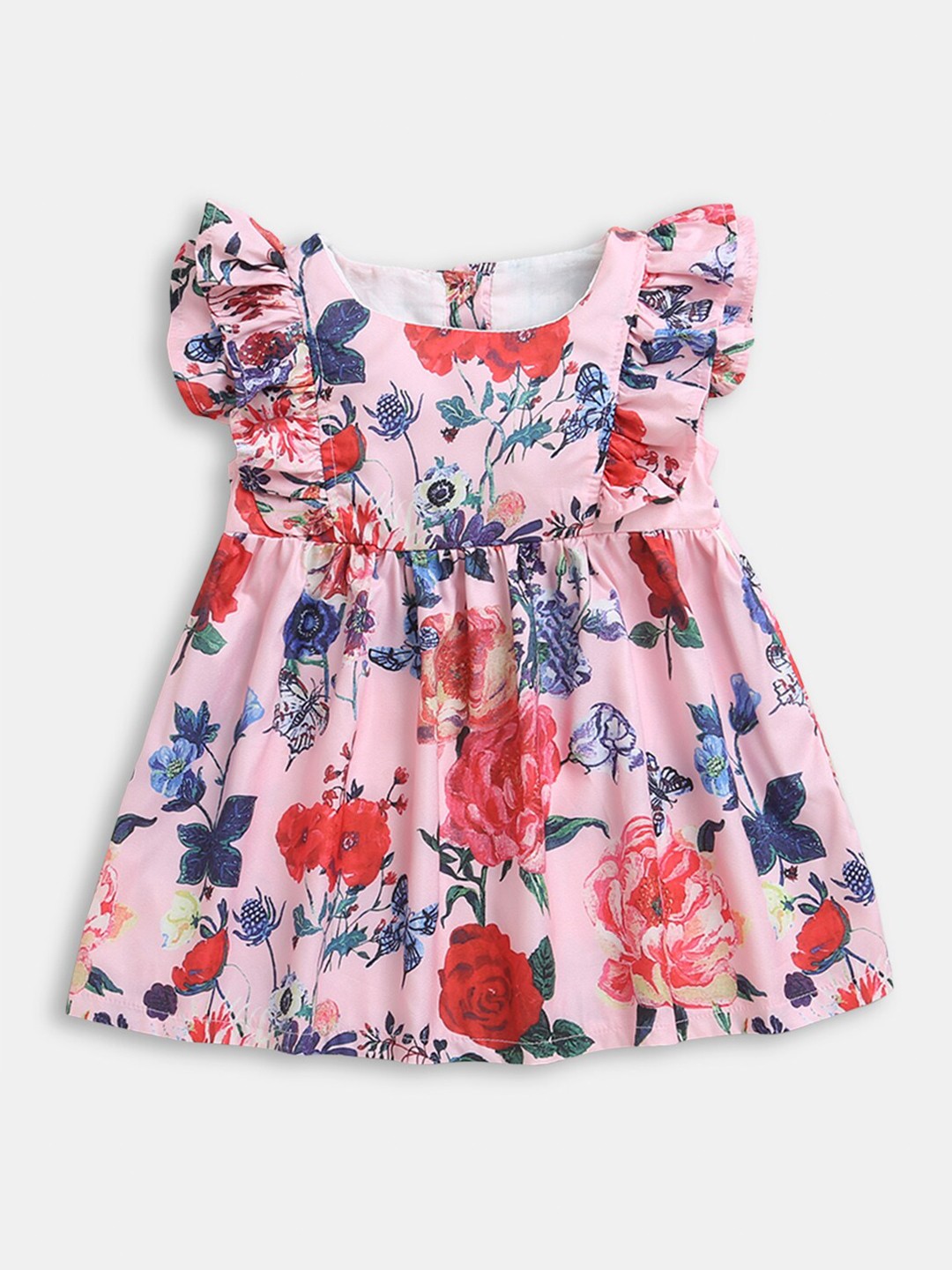 

Hopscotch Girls Pink Floral Printed Dress