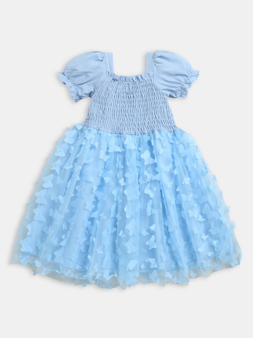 

Hopscotch Girls Blue Embellished A-Line Dress