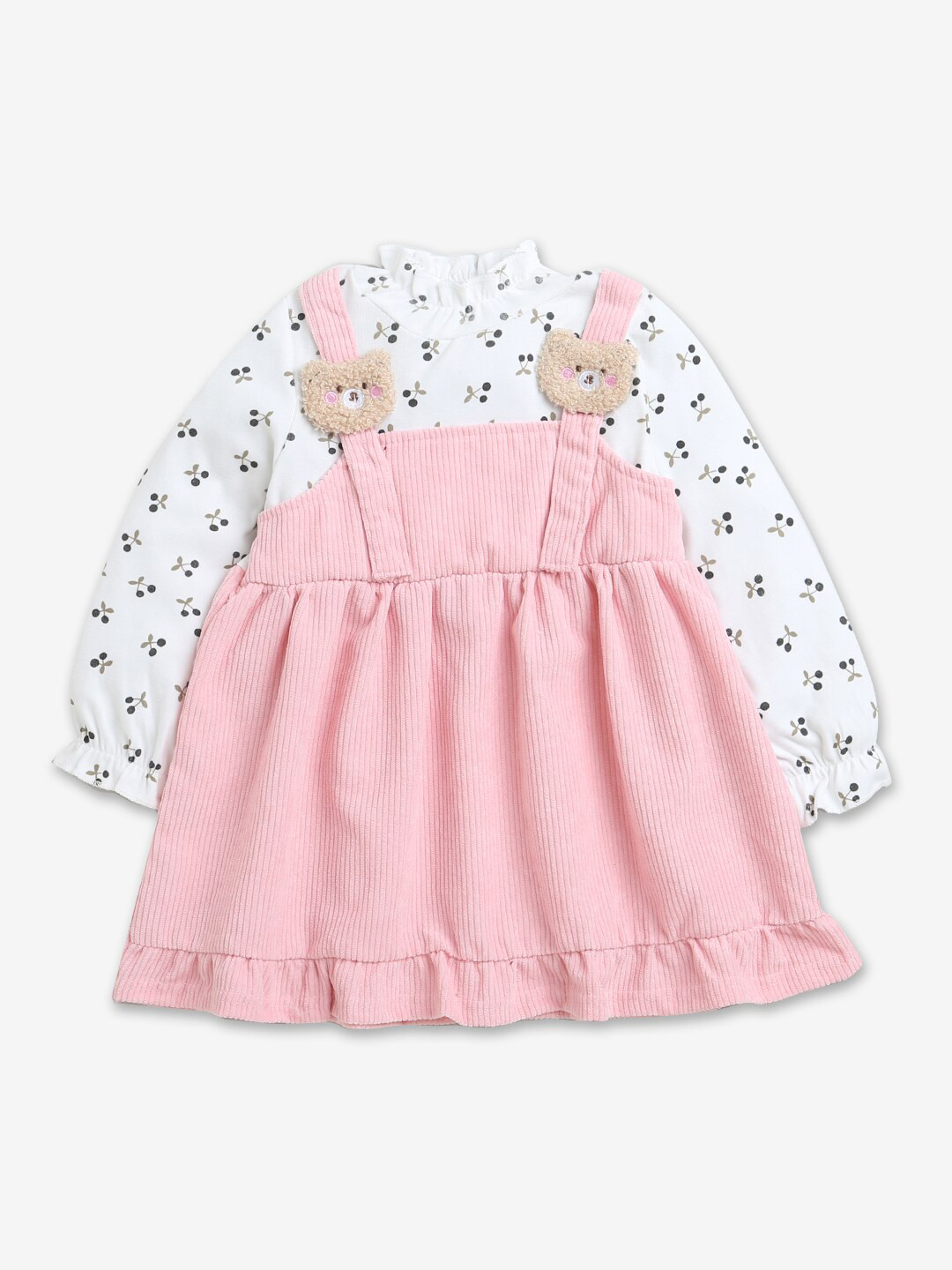 

Hopscotch Girls Pink Self Design A-Line Dress