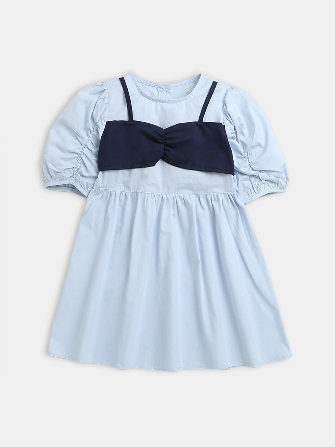 

Hopscotch Blue Fit & Flared Pure Cotton Dress