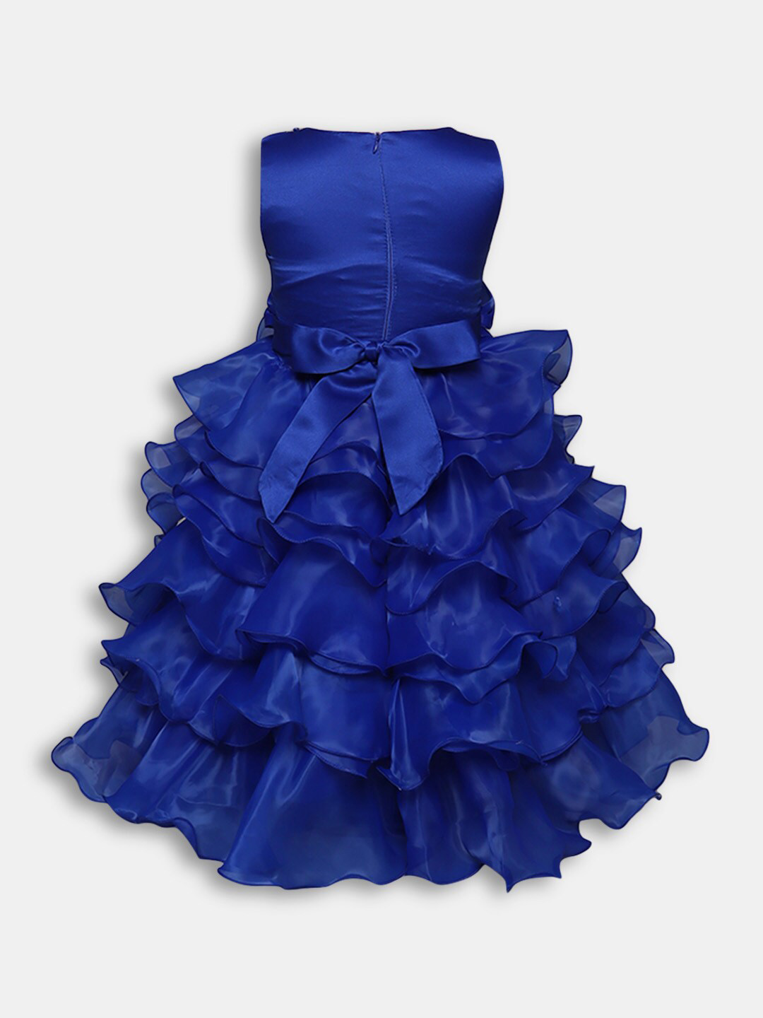 

Hopscotch Blue Solid Sleeveless Party Dress