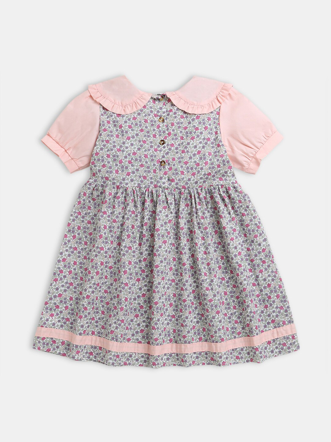 

Hopscotch Girls Pink Floral Printed Dress
