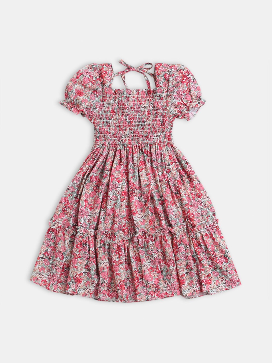 

Hopscotch Peach-Coloured Floral Dress