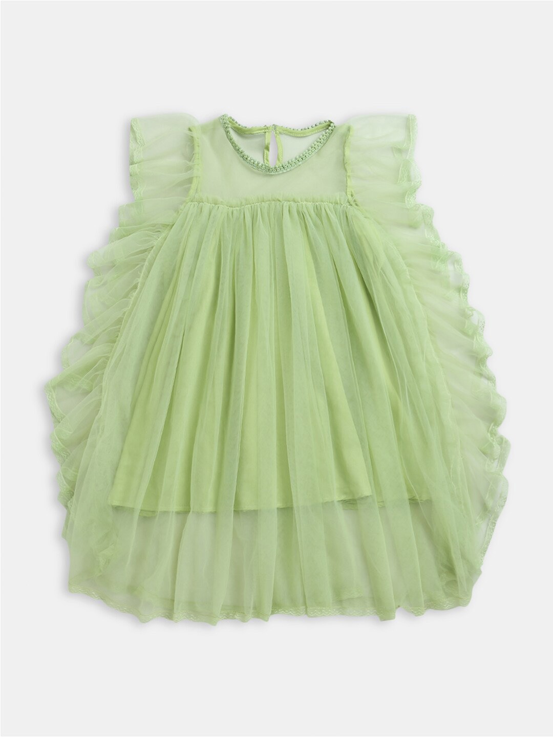 

Hopscotch Girls Green Solid A-Line Sleeveless Casual Dress