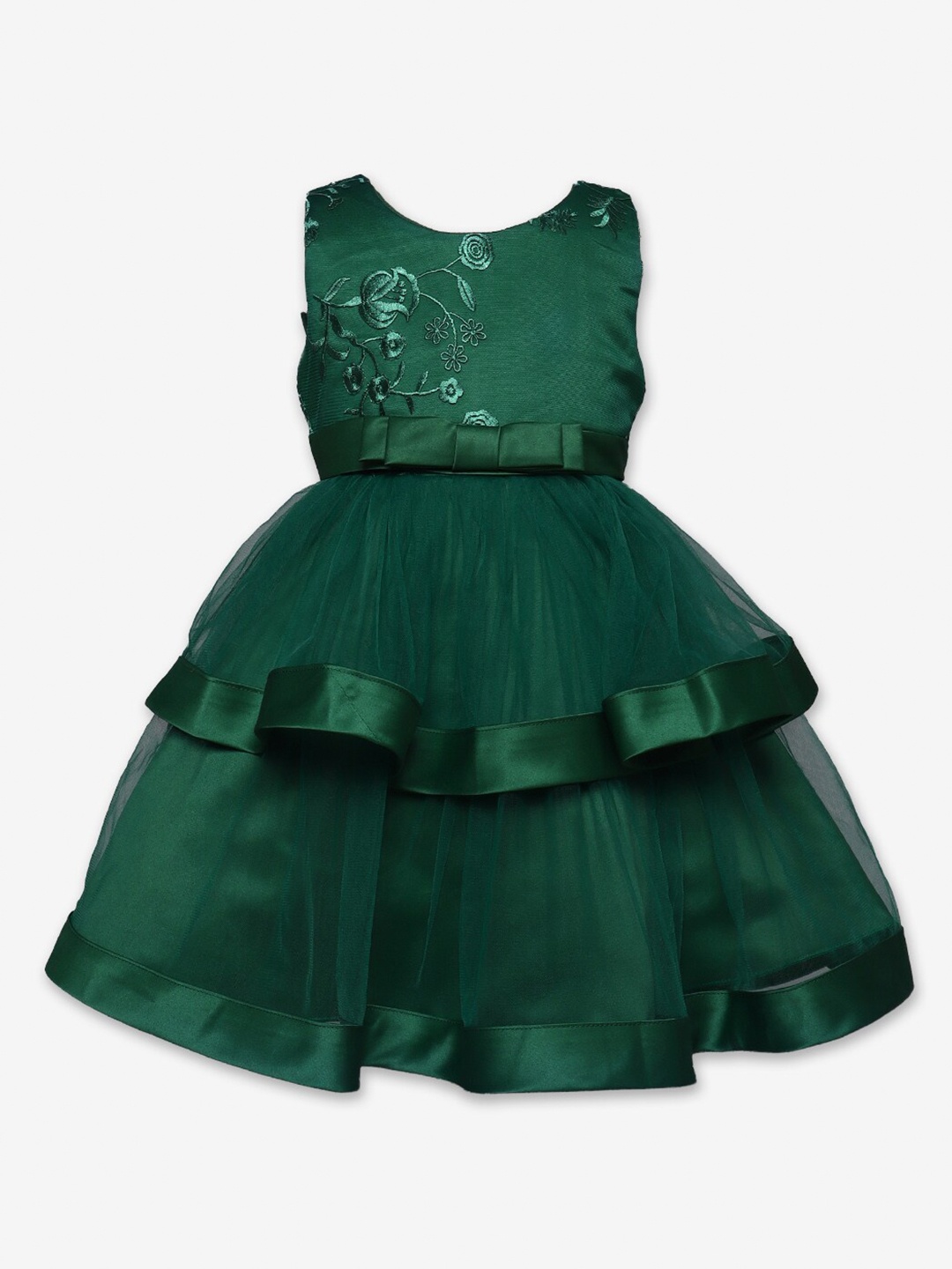 

Hopscotch Girls Green Embellished Embroidered Dress