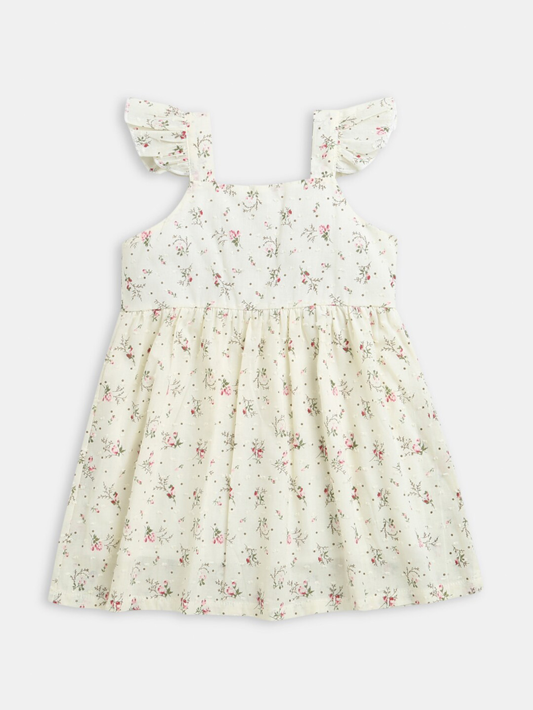 

Hopscotch Girls Beige Floral A-Line Dress