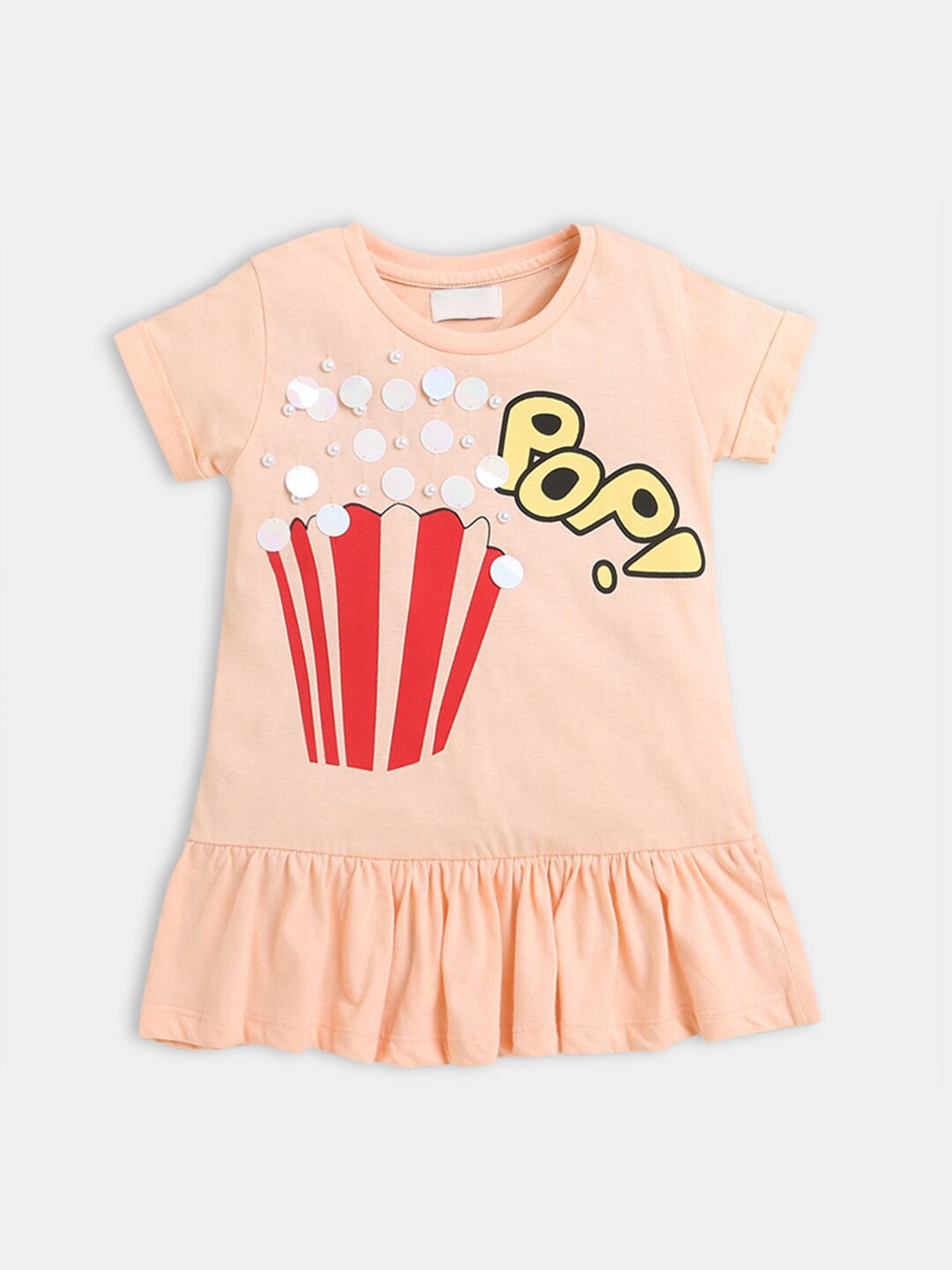 

Hopscotch Girls Peach-Coloured A-Line Dress