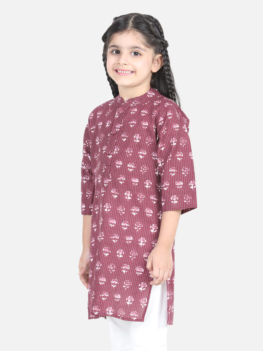 

BownBee Purple Printed Pure Cotton Kurti