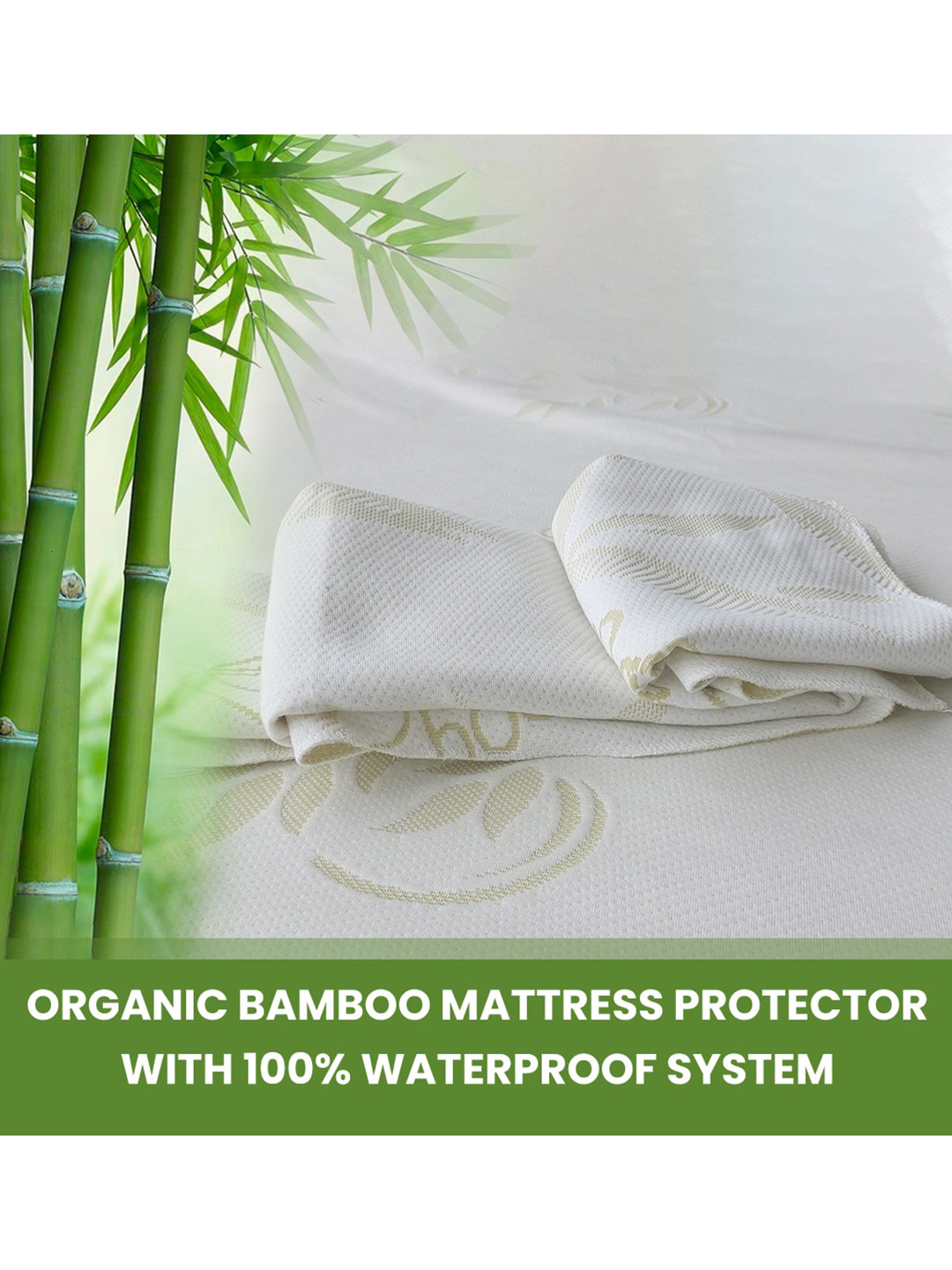 

Morning Owl White Solid Pure Organic Bamboo Single Mattress Protector