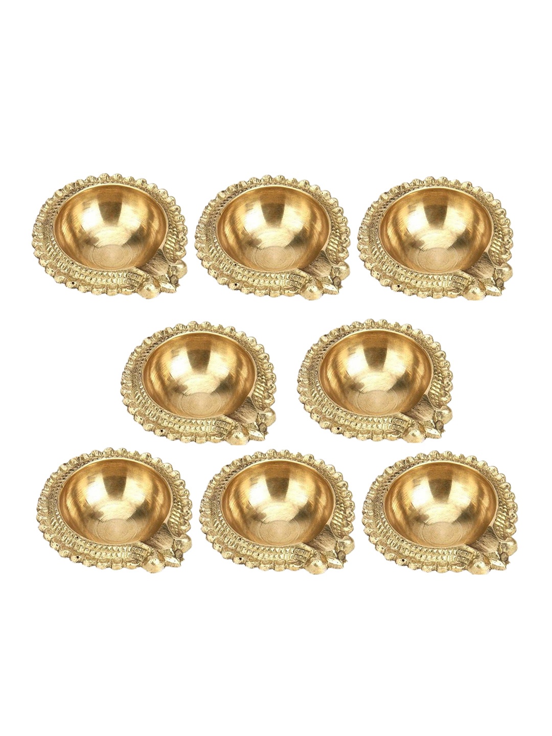 

Fashion Bizz Set of 8 Solid Simple Diyas, Gold