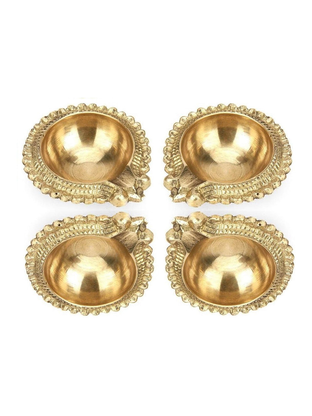 

Fashion Bizz Set Of 4 Gold-Toned Round Diyas