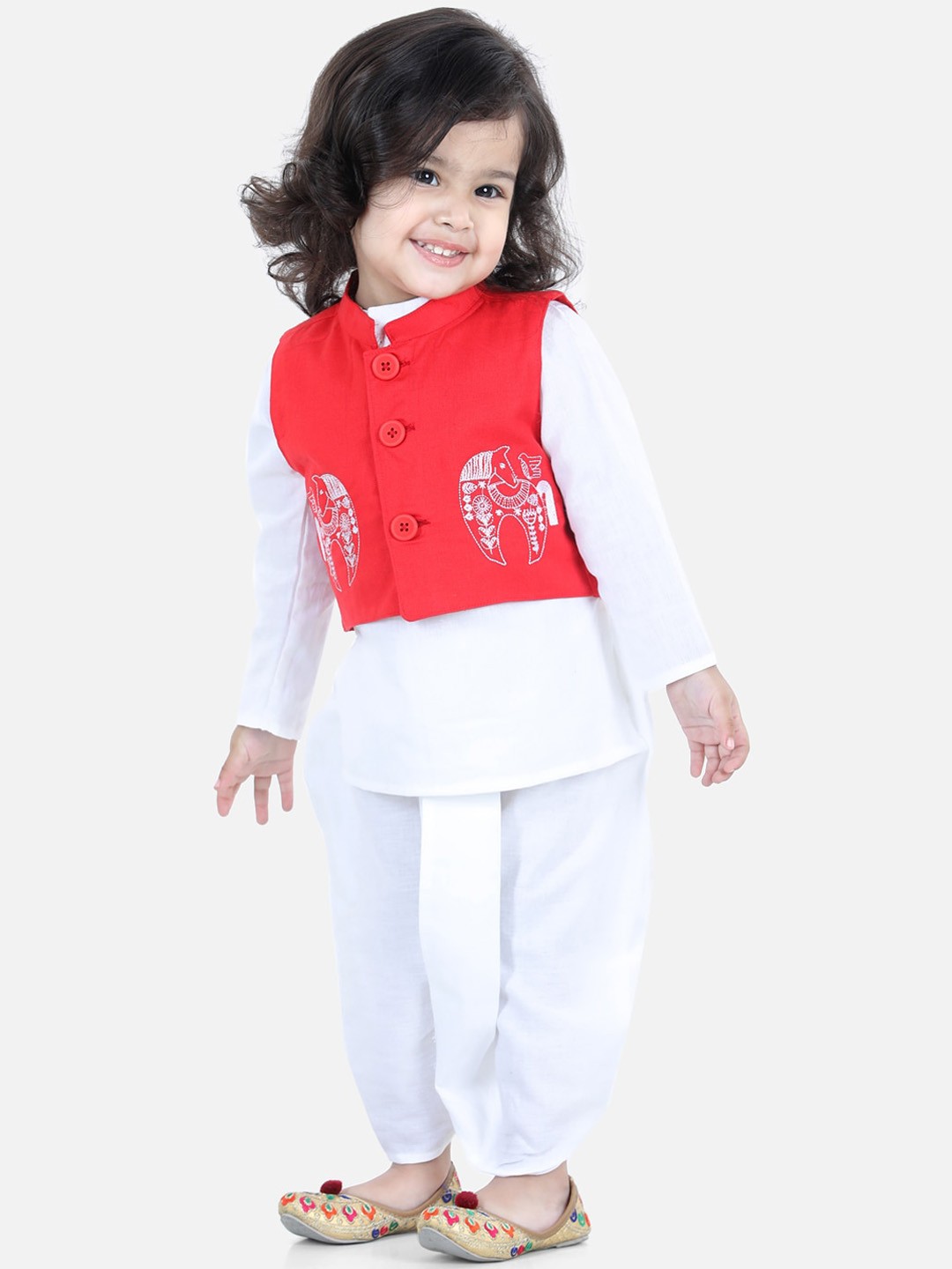 

BownBee Boys Kurta with Dhoti Pants, Red