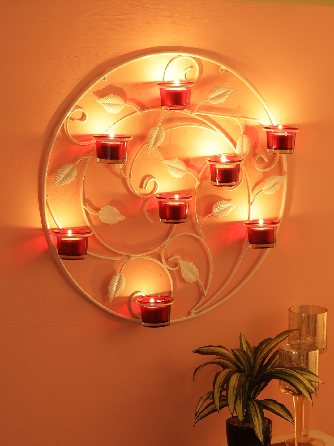 

Home Sparkle White Solid Tea-light Candle Holders