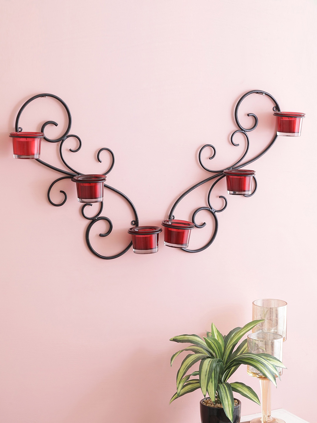 

Home Sparkle Set Of 2 Black Tealight Candle Holders