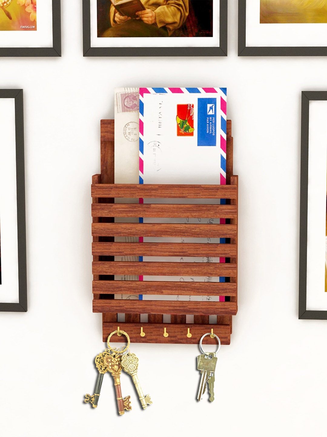

Home Sparkle Brown Textured 5 Hook Key Holders
