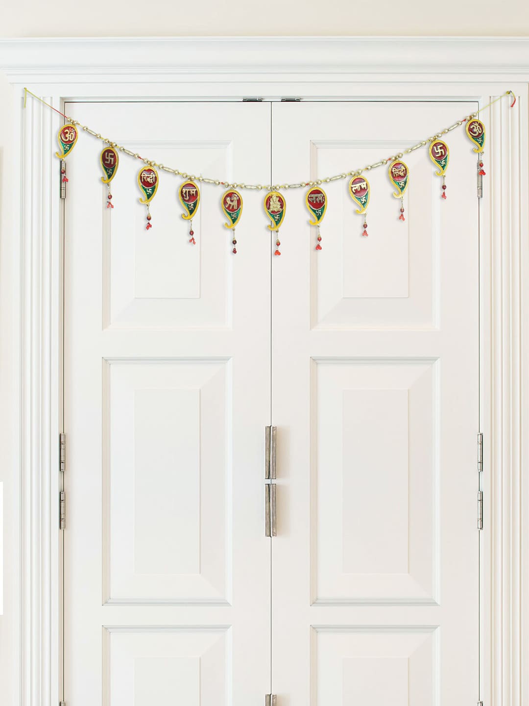 

Home Sparkle Red & Green Shubh Labh & Shri Ganesha Namaha Wall Toran