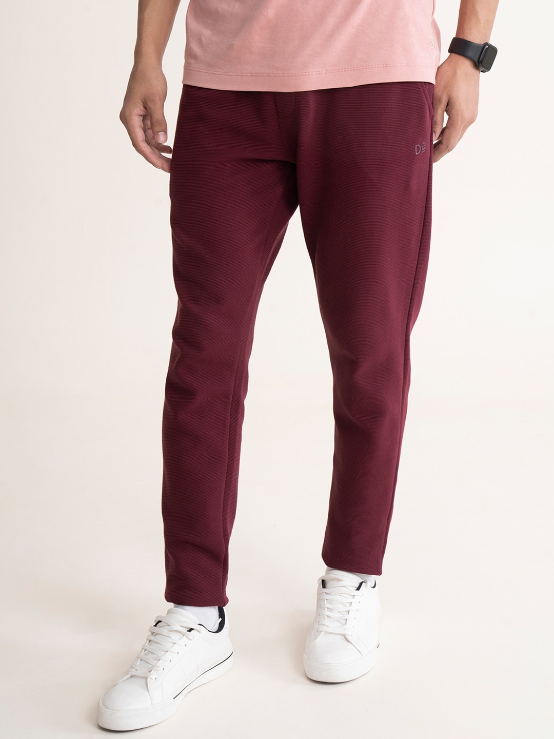 

DAMENSCH Men Constant Ottoman Fabric 500 Day Regular Fit Joggers, Maroon