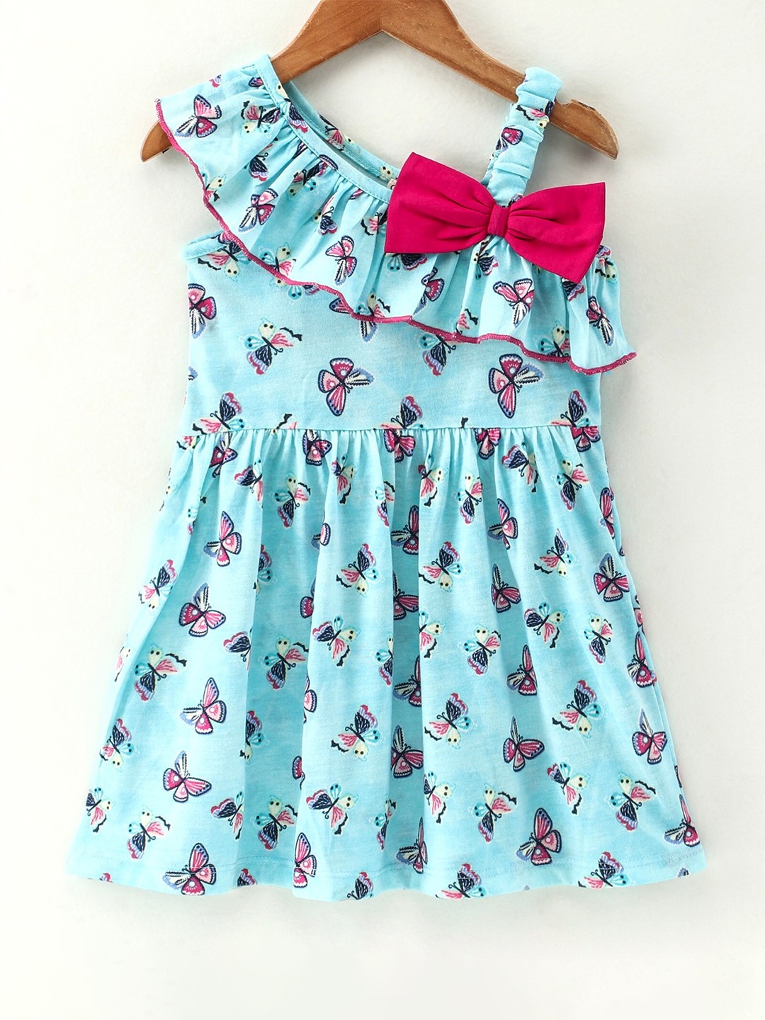 

CrayonFlakes Girls Sea Green Butterfly Print A-Line Dress