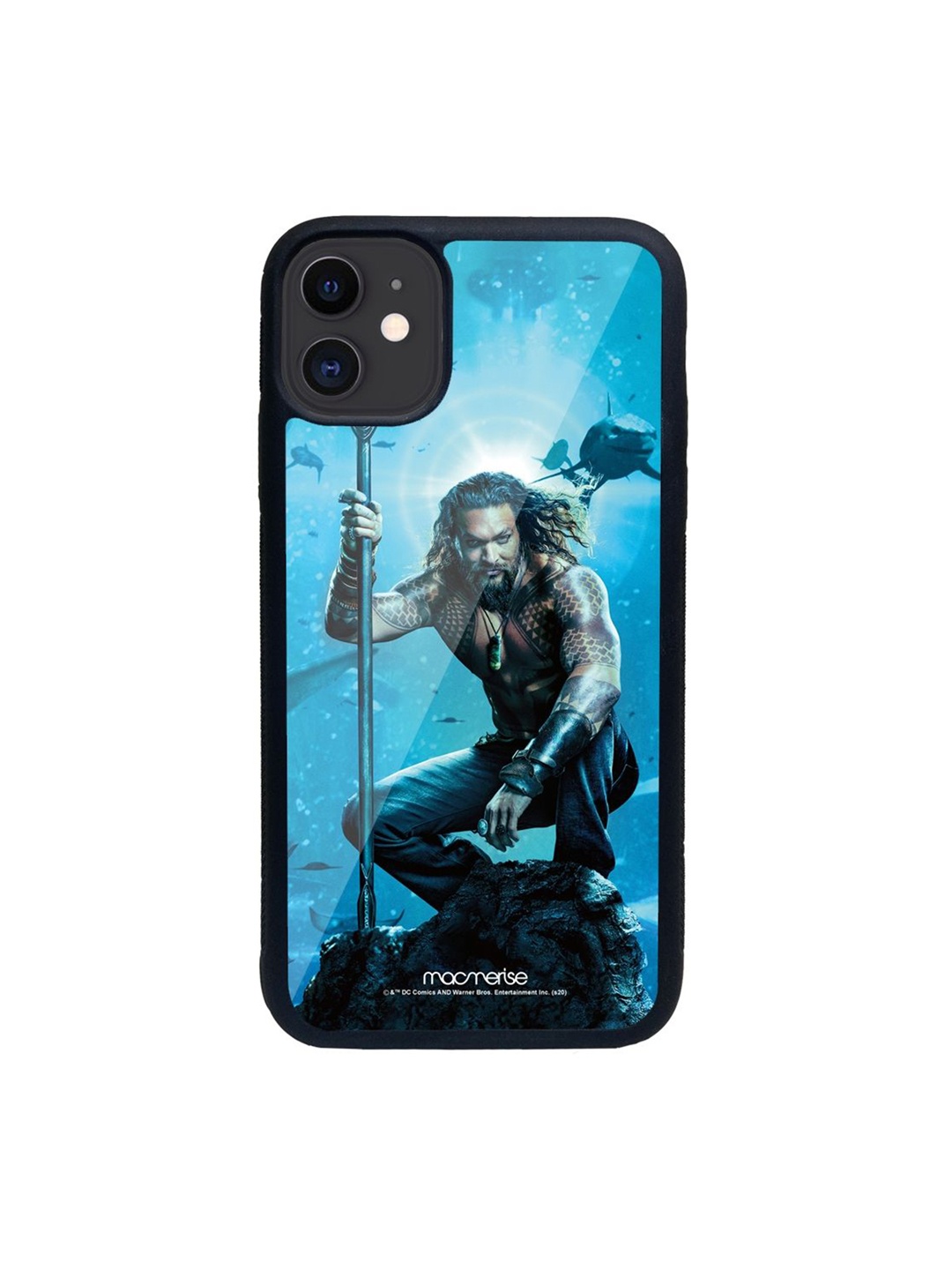 

macmerise Black & Blue Printed Under the Aqua Glass iPhone 11 Back Case, Multi