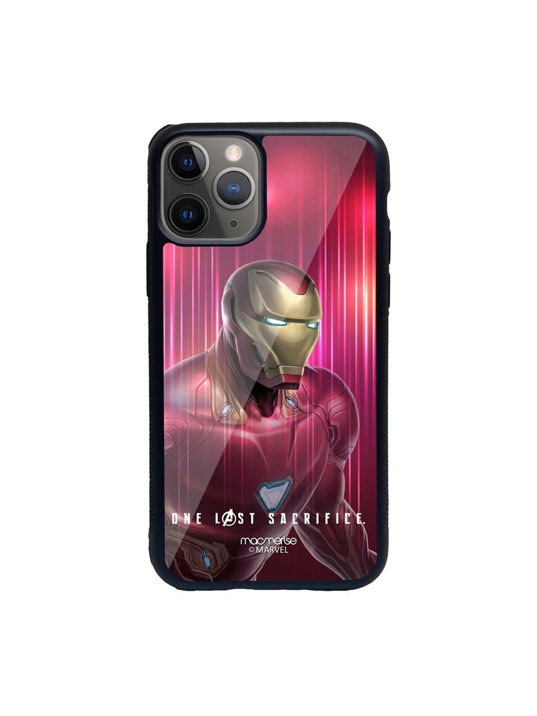 

macmerise Maroon Printed Glass iPhone 12 Pro Max Back Case