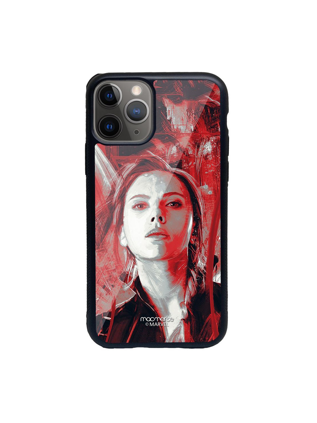 

macmerise Red Printed Glass iPhone 11 Pro Max Back Case