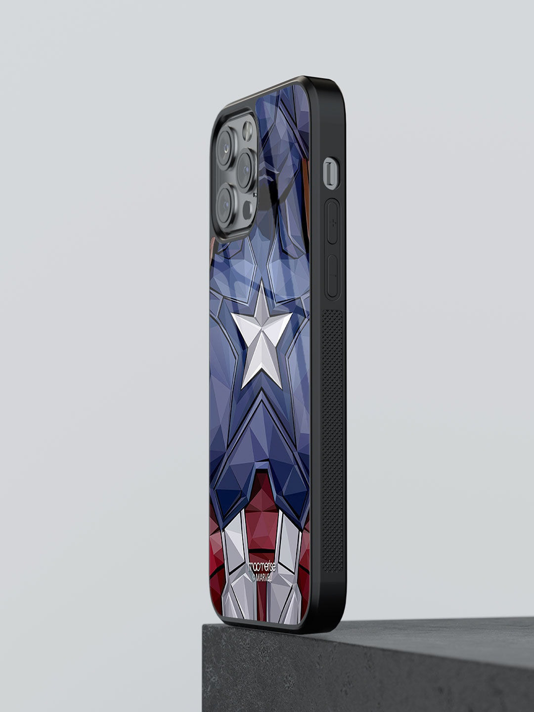

macmerise Blue Captain America Vintage Suit iPhone 13 Pro Glass Back Case