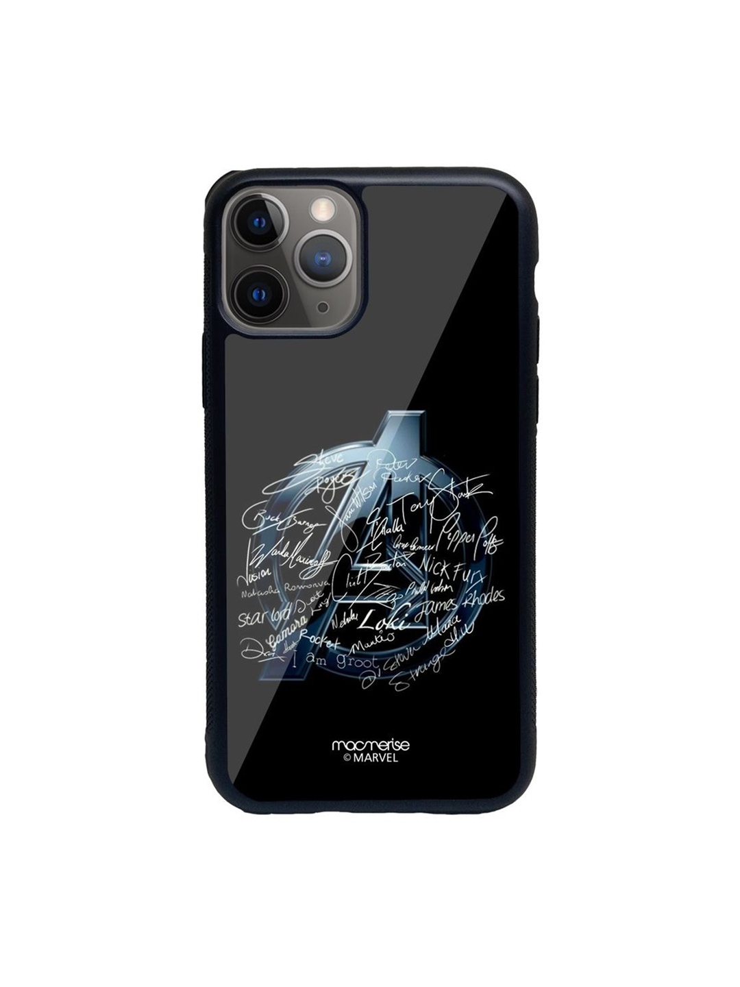 

macmerise Black Printed Avengers Nostalgia iPhone 11 Pro Back Case