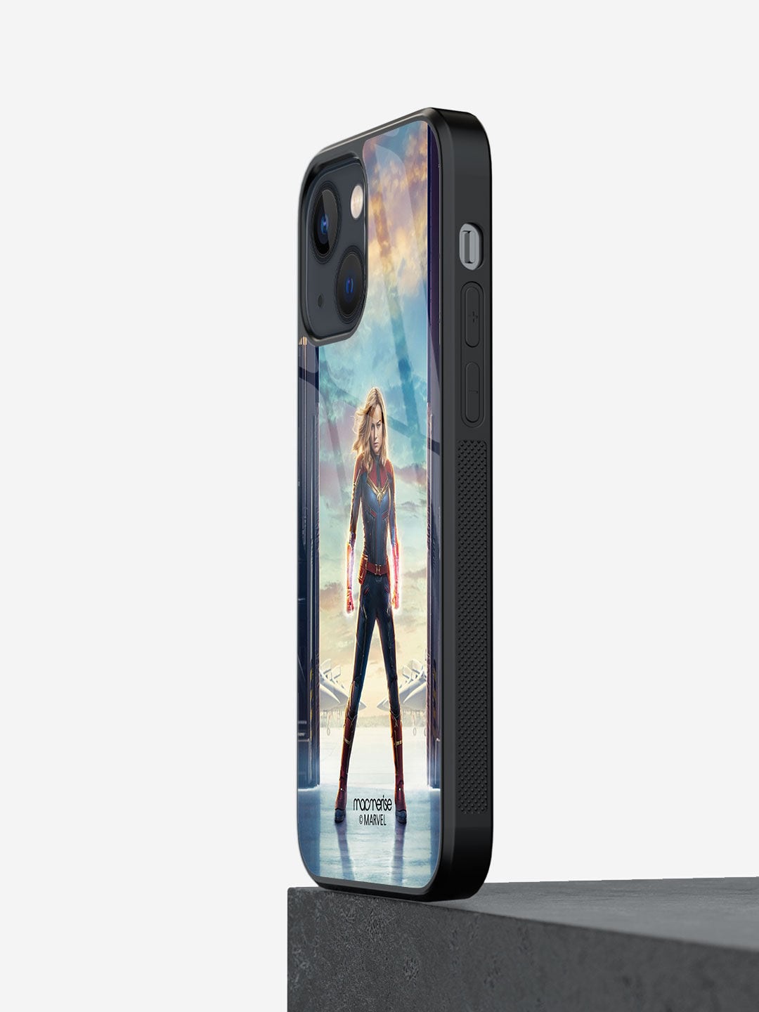 

macmerise Blue & Red Printed iPhone 13 Glass Phone Case